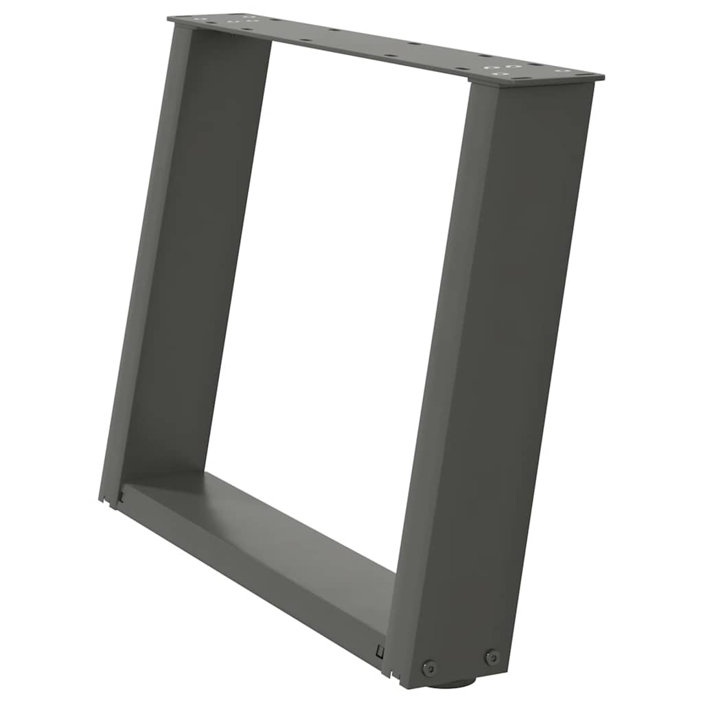 Gambe Tavolino Caffè a U 2 pz Antracite 60x(42-43) cm Acciaio - homemem39