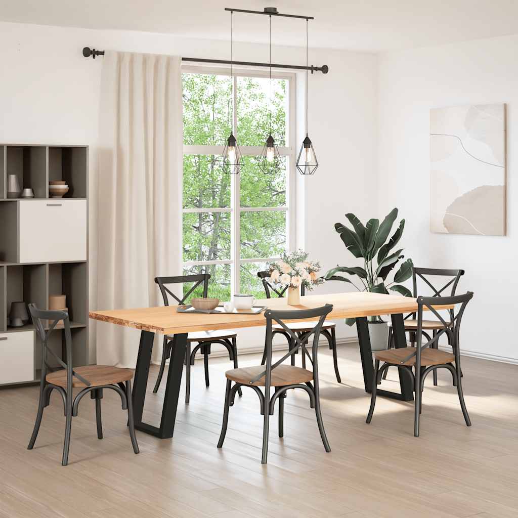 Gambe Tavolo Pranzo a Forma U 2 pz Nero 50x(72-73) cm Acciaio - homemem39
