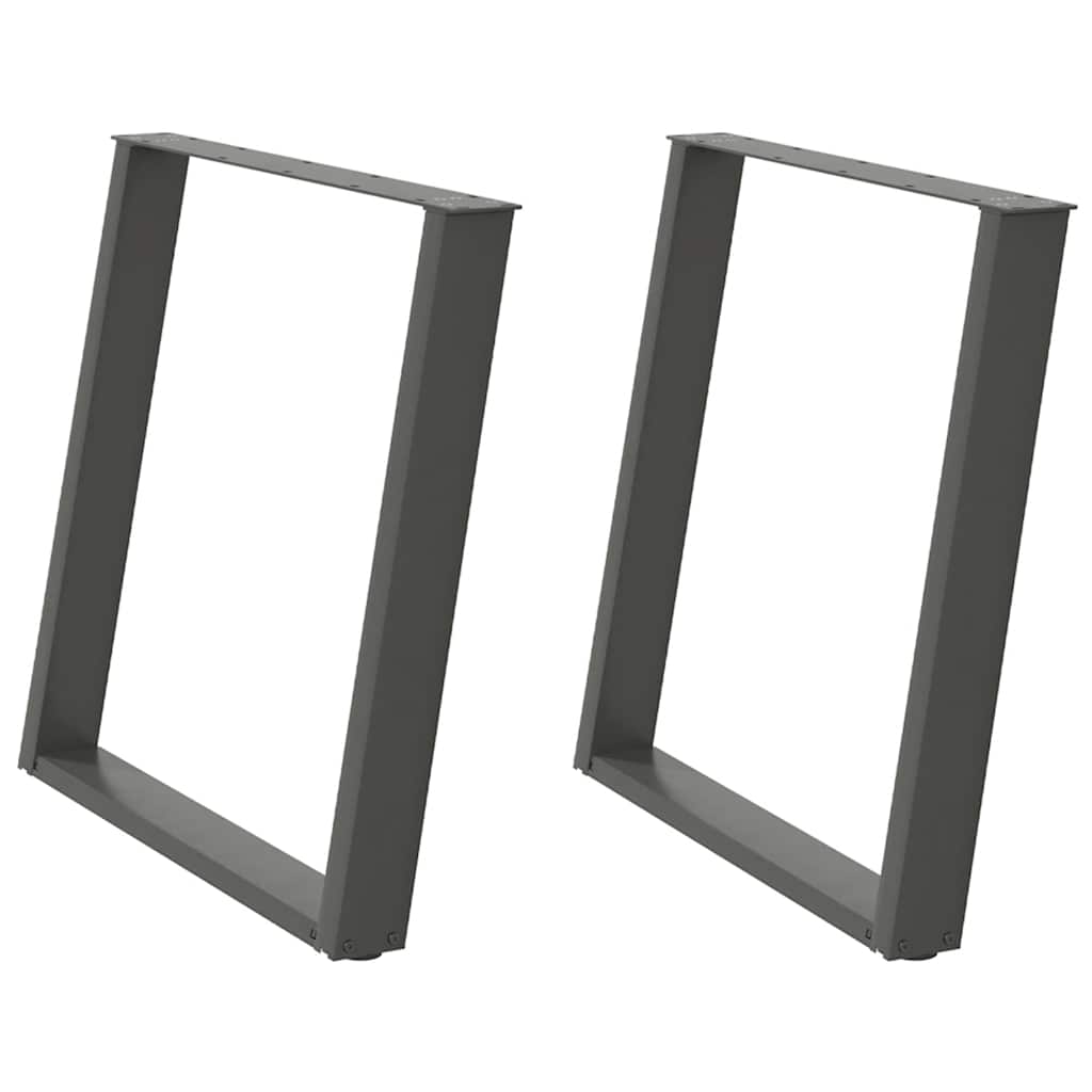 Gambe Tavolo Pranzo a U 2 pz Antracite 70x(72-73) cm Acciaio - homemem39