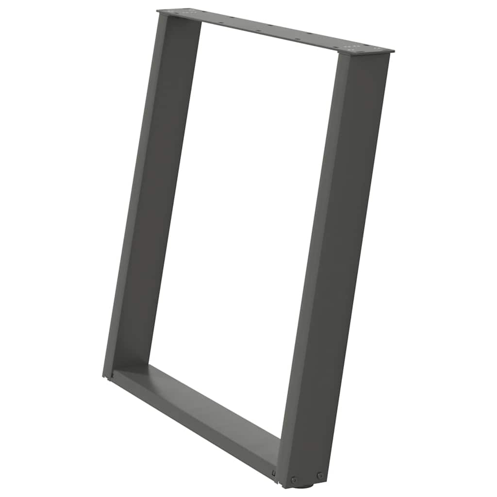Gambe Tavolo Pranzo a U 2 pz Antracite 70x(72-73) cm Acciaio - homemem39