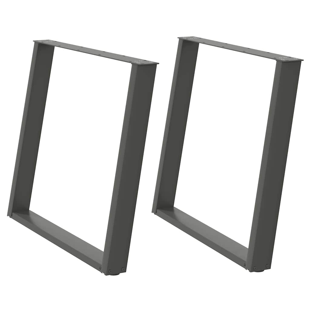 Gambe Tavolo Pranzo a U 2 pz Antracite 90x(72-73) cm Acciaio - homemem39