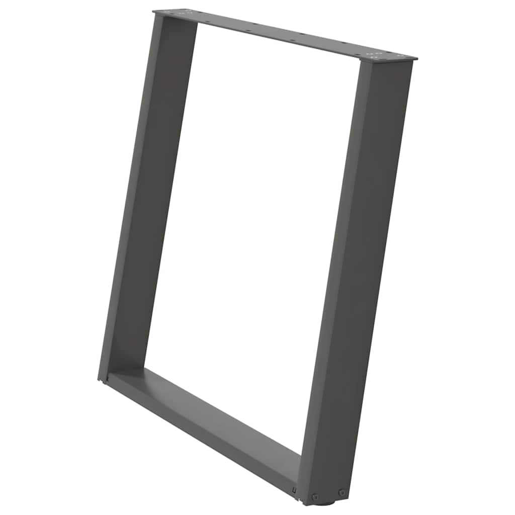 Gambe Tavolo Pranzo a U 2 pz Antracite 90x(72-73) cm Acciaio - homemem39