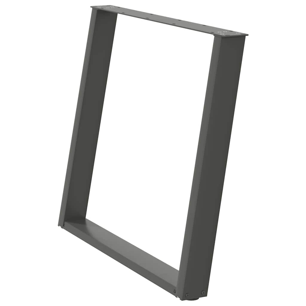 Gambe Tavolo Pranzo a U 2 pz Antracite 100x(72-73)cm in Acciaio - homemem39