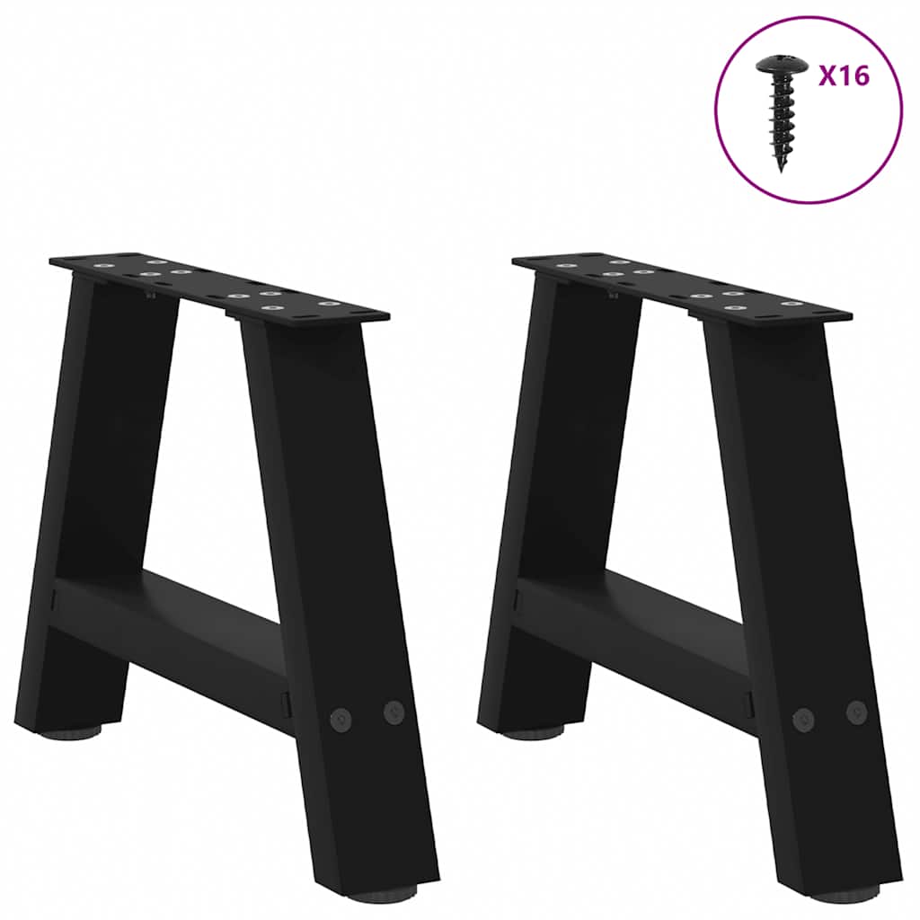 Gambe per Tavolino da Caffè a Forma di A 2 pz Nere 30x(30-31) cm Acciaio - homemem39