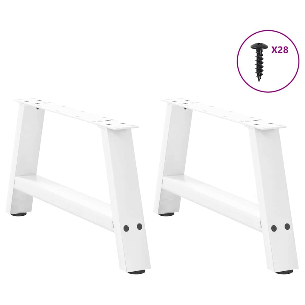 Gambe Tavolino da Caffè a A 2 pz Bianco 70x(30-31) cm Acciaio - homemem39
