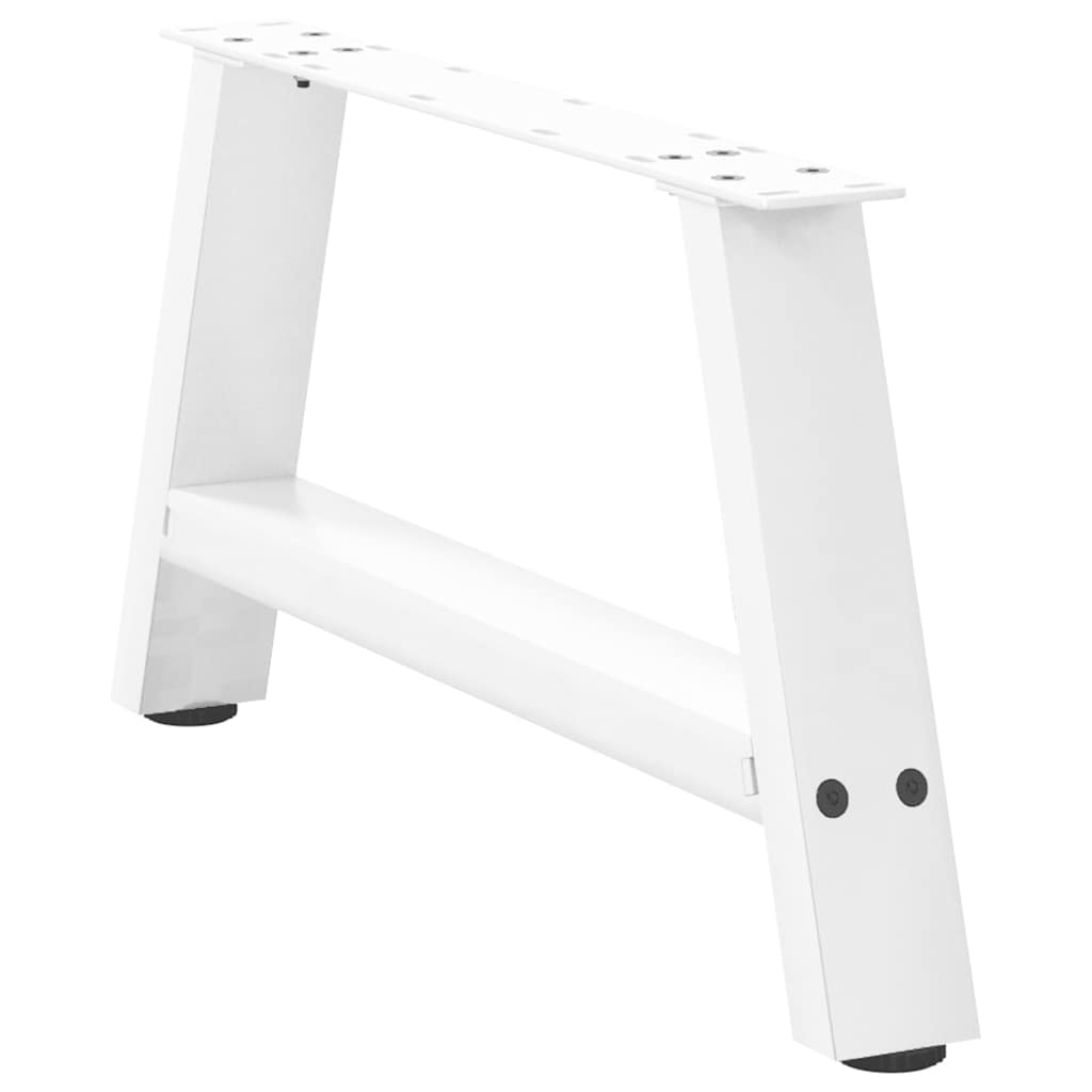 Gambe Tavolino da Caffè a A 2 pz Bianco 70x(30-31) cm Acciaio - homemem39