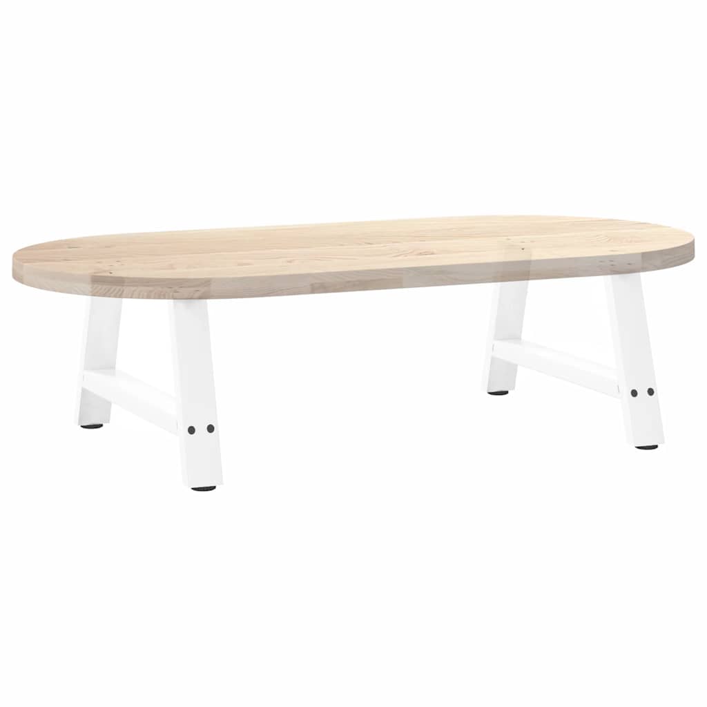 Gambe Tavolino da Caffè a A 2 pz Bianco 70x(30-31) cm Acciaio - homemem39