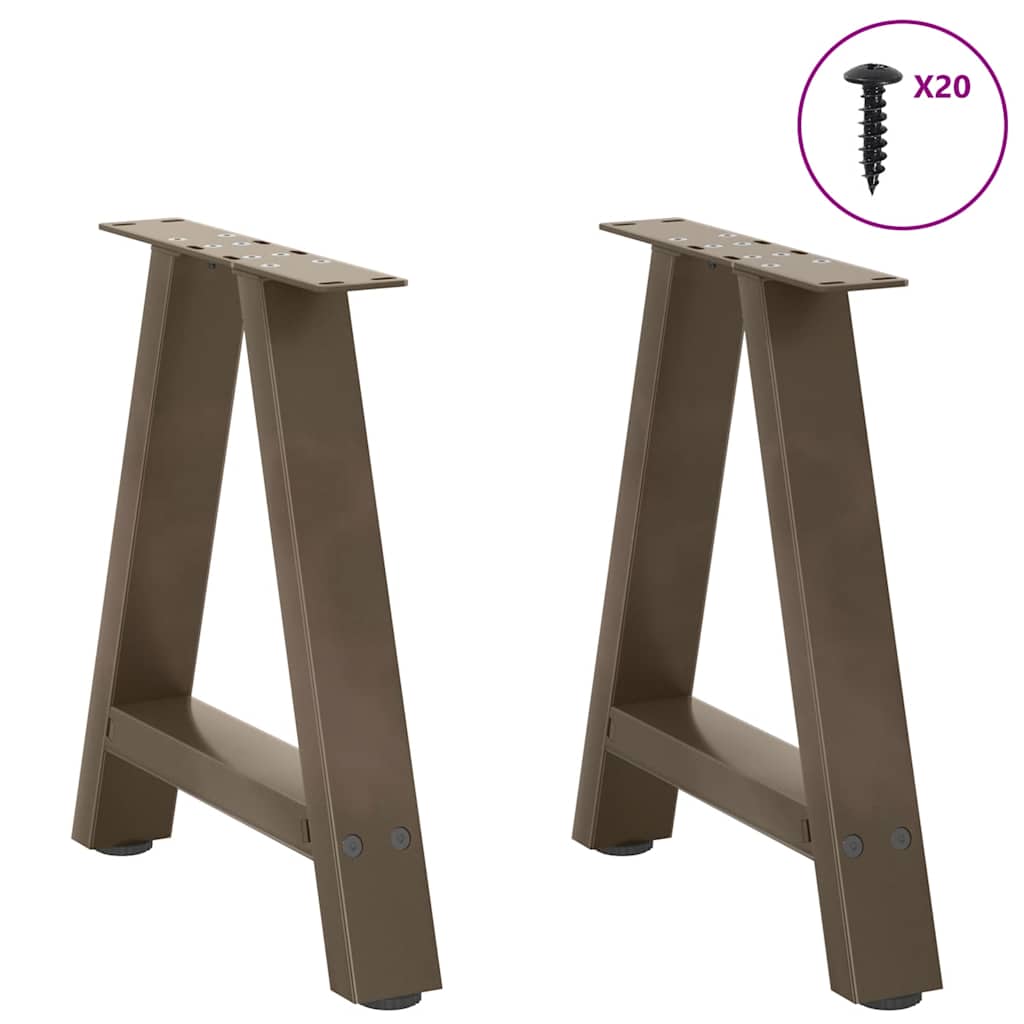 Gambe Tavolino da Caffè a A 2 pz 50x(42-43) cm Acciaio