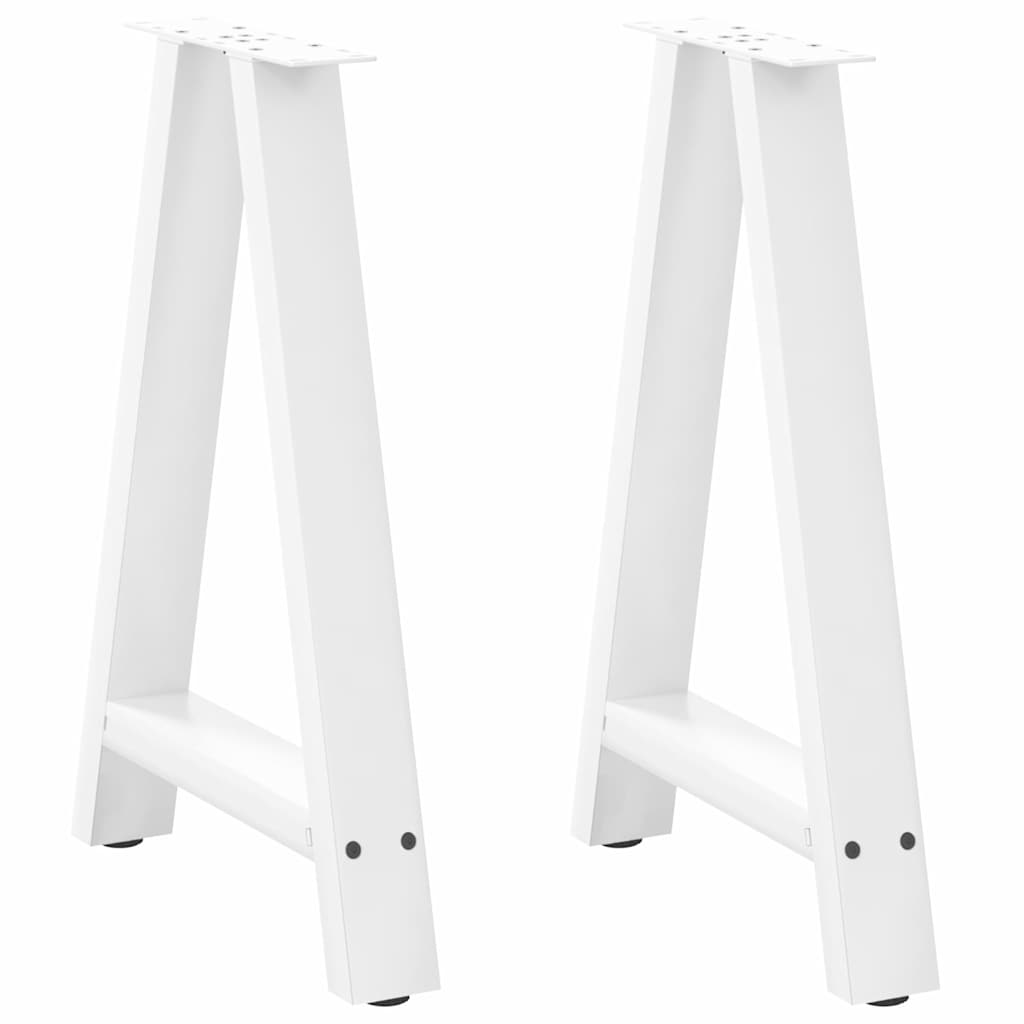 Gambe Tavolino da Caffè a A 2pz Bianco 50x(72-73) cm Acciaio - homemem39