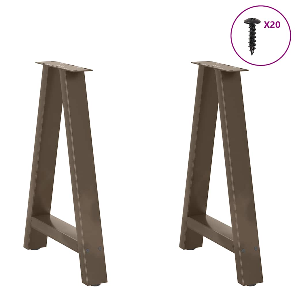 Gambe Tavolino da Caffè a A 2 pz 60x(72-73) cm Acciaio - homemem39