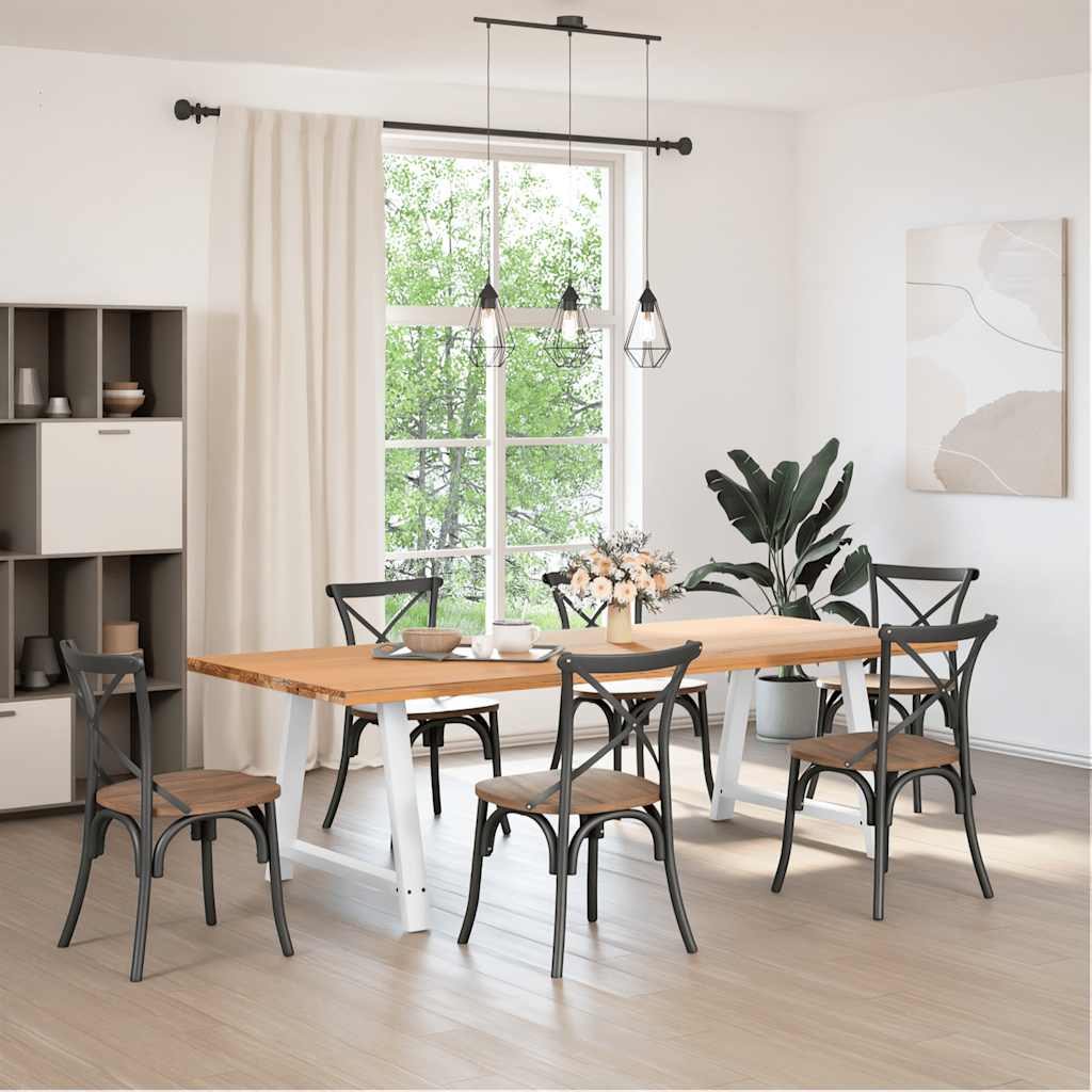 Gambe Tavolino da Caffè a A 2pz Bianco 90x(72-73) cm Acciaio - homemem39