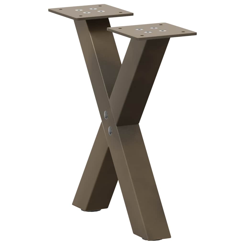 Gambe Tavolino Caffè a X 2 pz Naturale 30x(30-31) cm in Acciaio - homemem39