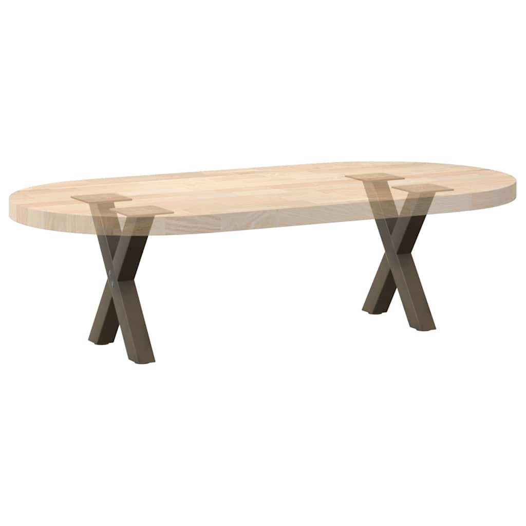 Gambe Tavolino Caffè a X 2 pz Naturale 30x(30-31) cm in Acciaio - homemem39