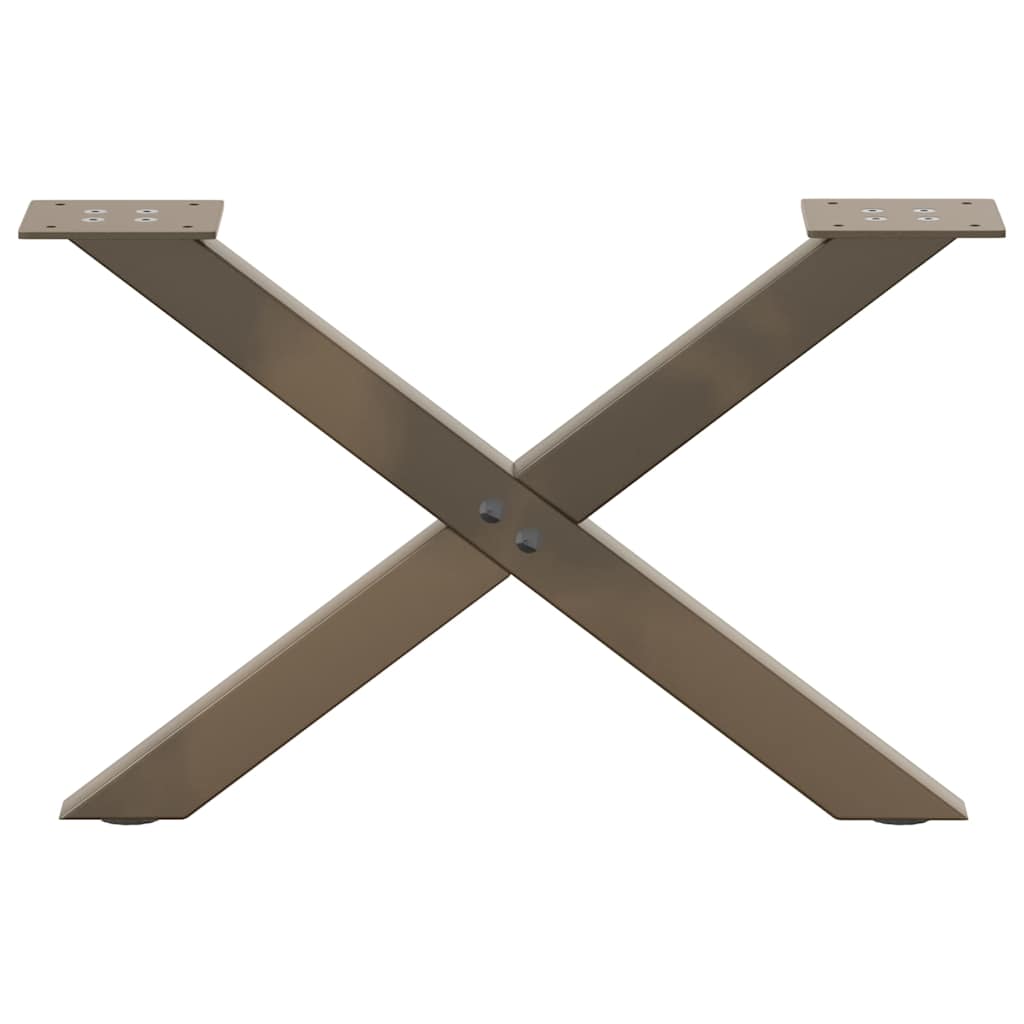 Gambe Tavolino Caffè a X 2 pz Naturale 50x(30-31) cm in Acciaio