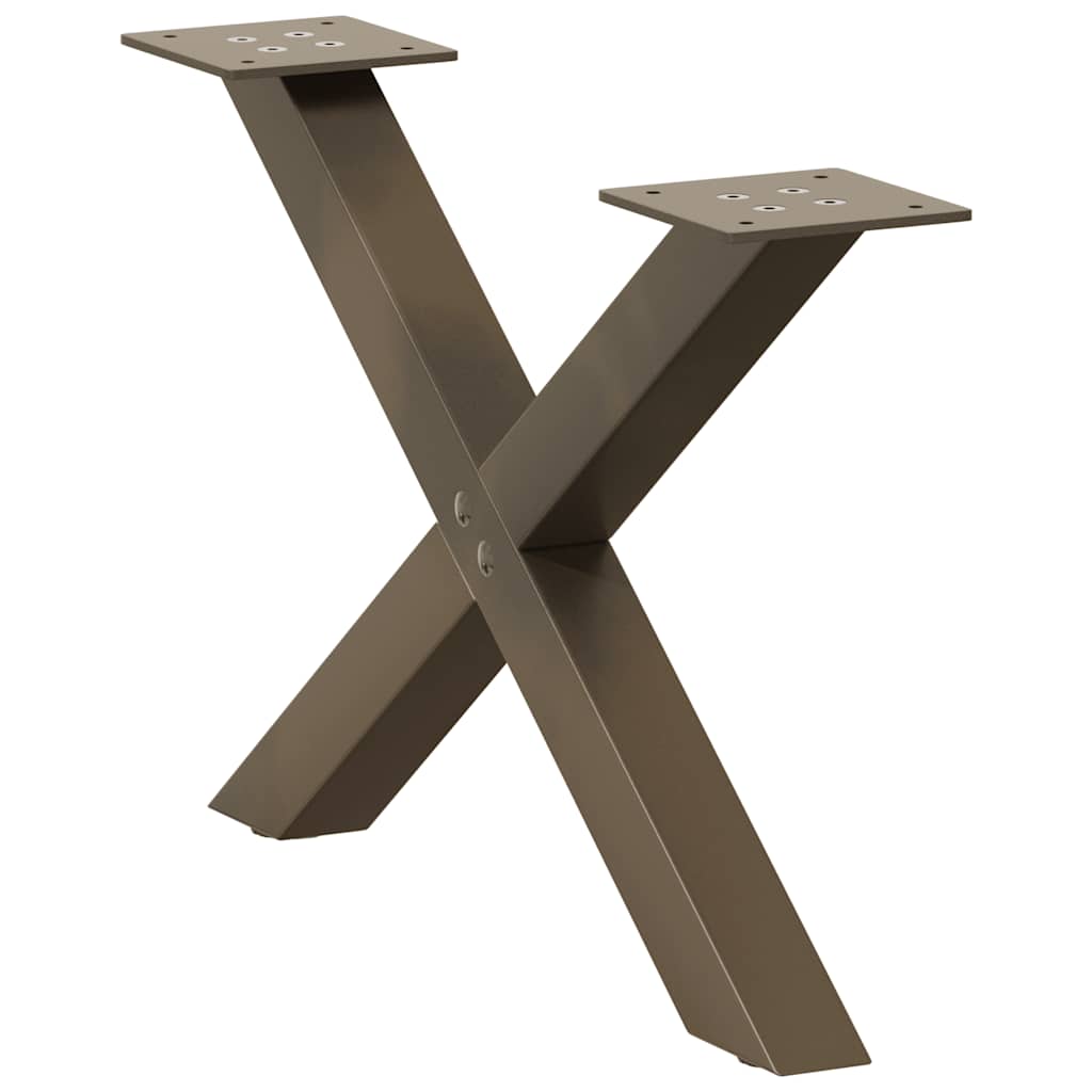 Gambe Tavolino Caffè a X 2 pz Naturale 50x(30-31) cm in Acciaio