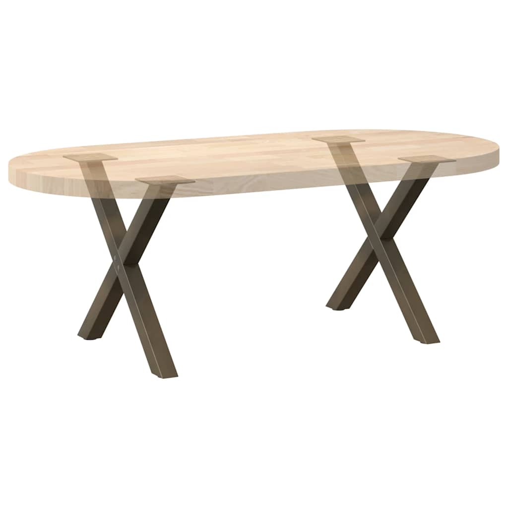 Gambe Tavolino Caffè a X 2 pz Naturale 60x(42-43) cm Acciaio - homemem39