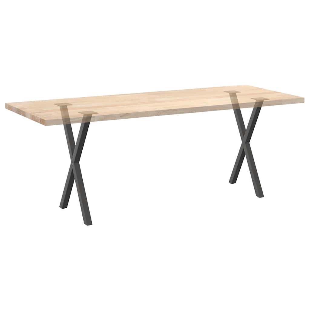 Gambe Tavolo Pranzo a X 2 pz Antracite 50x(72-73) cm Acciaio - homemem39