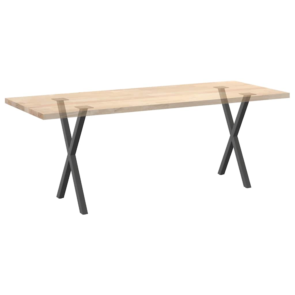 Gambe Tavolo Pranzo a X 2 pz Antracite 57x(72-73) cm Acciaio - homemem39