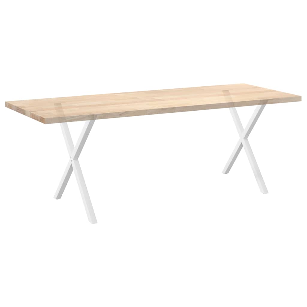 Gambe per tavolo da pranzo forma X 2 pz bianche 80x(72-73) cm