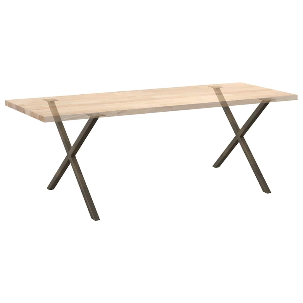 Gambe Tavolo Pranzo a X 2 pz Naturale 90x(72-73) cm Acciaio - homemem39