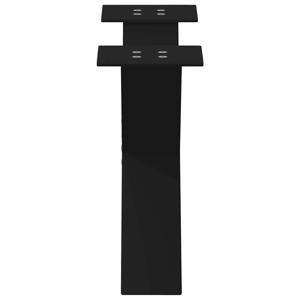 Gambe Tavolino da Caffè a X 2 pz Nero 50x(30-31) cm in Acciaio - homemem39