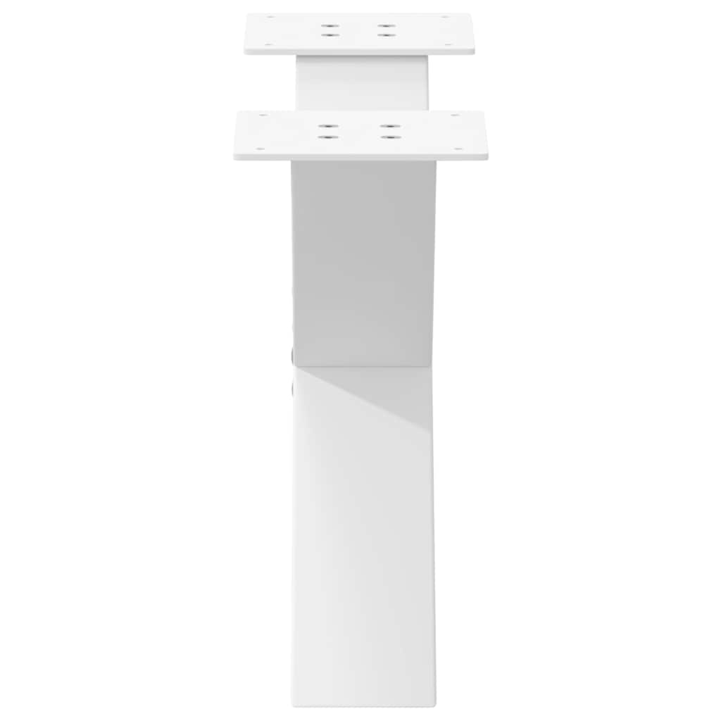 Gambe Tavolino da Caffè a X 2 pz Bianco 50x(30-31)cm in Acciaio