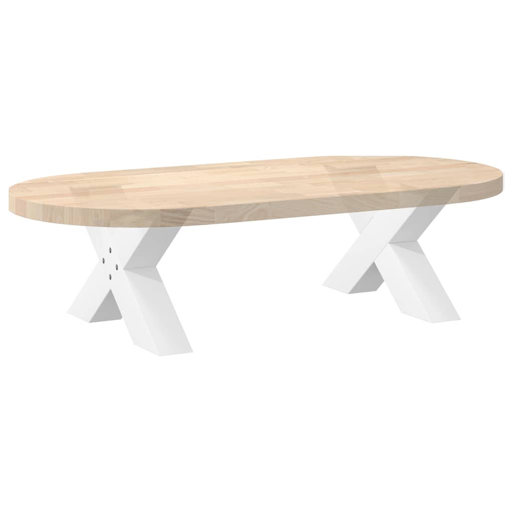 Gambe Tavolino da Caffè a X 2 pz Bianco 50x(30-31)cm in Acciaio