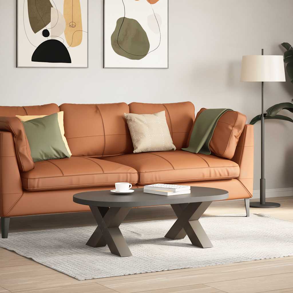 Gambe Tavolino Caffè a X 2 pz Naturale 50x(30-31) cm in Acciaio - homemem39
