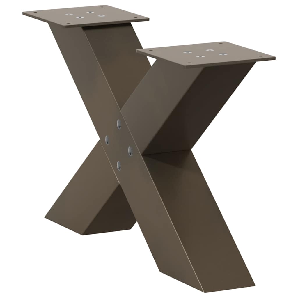 Gambe Tavolino Caffè a X 2 pz Naturale 50x(30-31) cm in Acciaio - homemem39