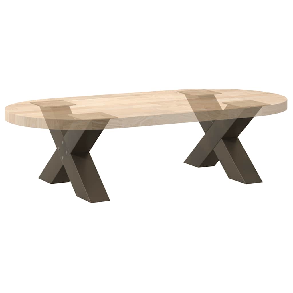 Gambe Tavolino Caffè a X 2 pz Naturale 50x(30-31) cm in Acciaio - homemem39