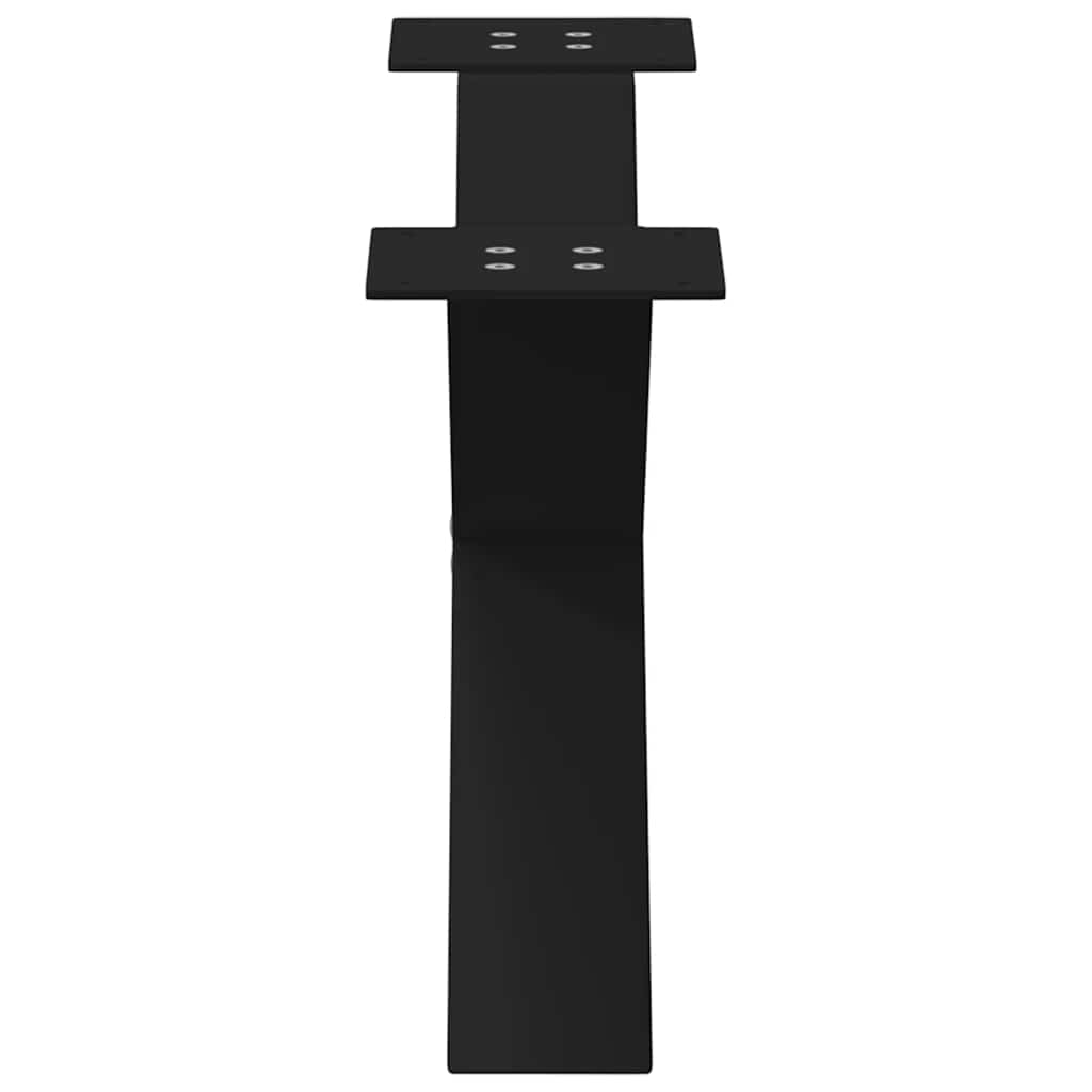 Gambe Tavolino da Caffè a X 2 pz Nero 70x(30-31) cm in Acciaio - homemem39