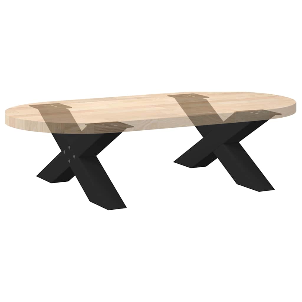 Gambe Tavolino da Caffè a X 2 pz Nero 70x(30-31) cm in Acciaio - homemem39
