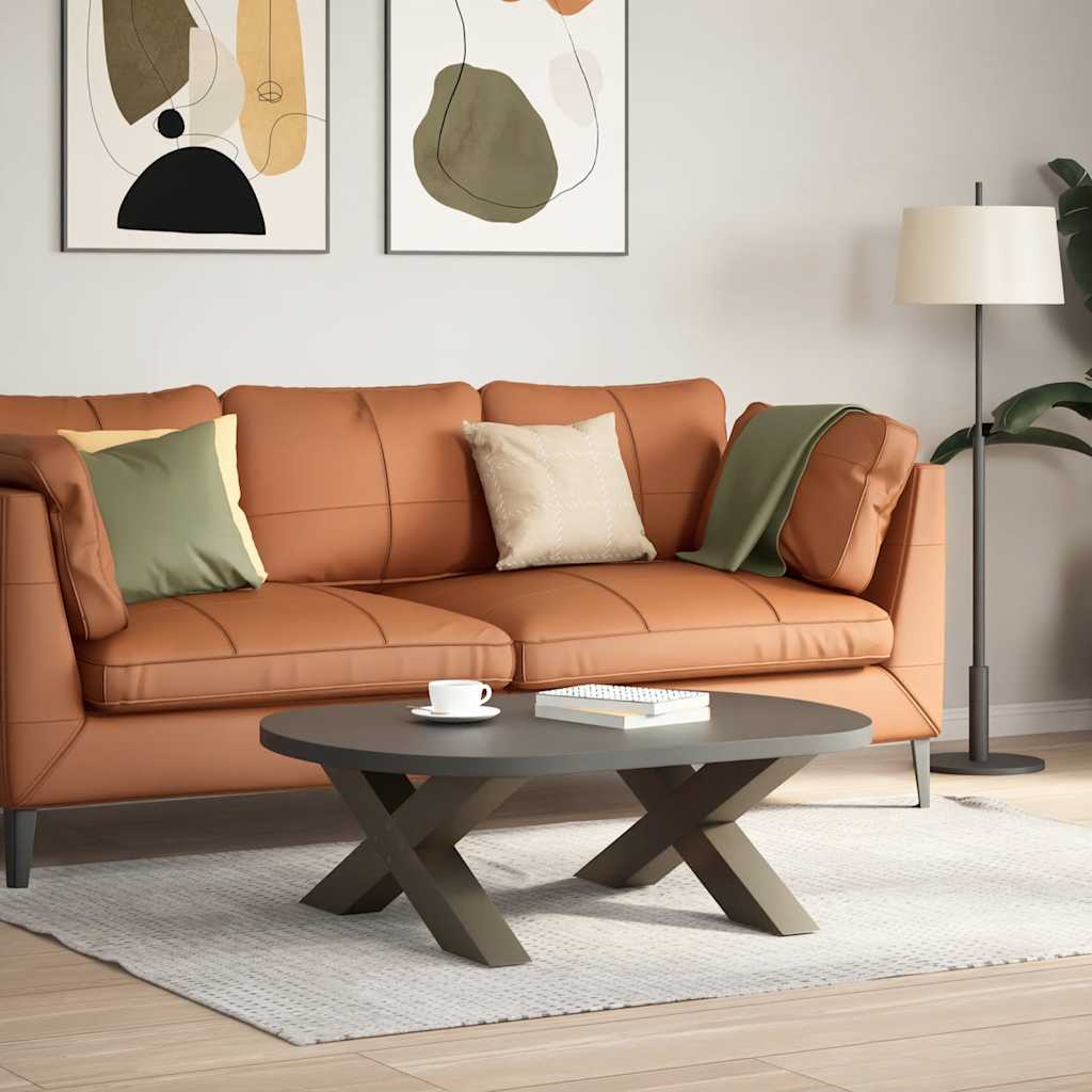 Gambe Tavolino Caffè a X 2 pz Naturale 70x(30-31) cm in Acciaio - homemem39