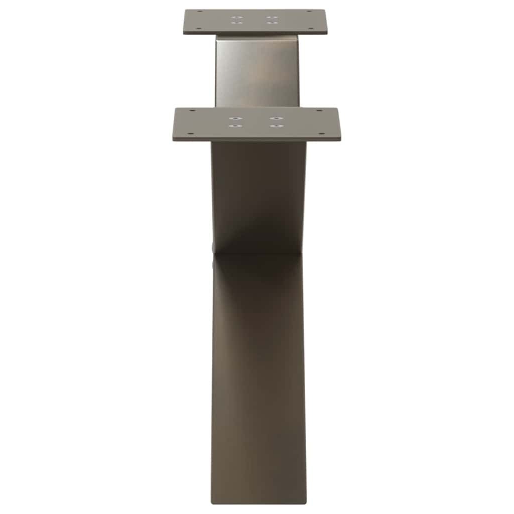 Gambe Tavolino Caffè a X 2 pz Naturale 70x(30-31) cm in Acciaio - homemem39
