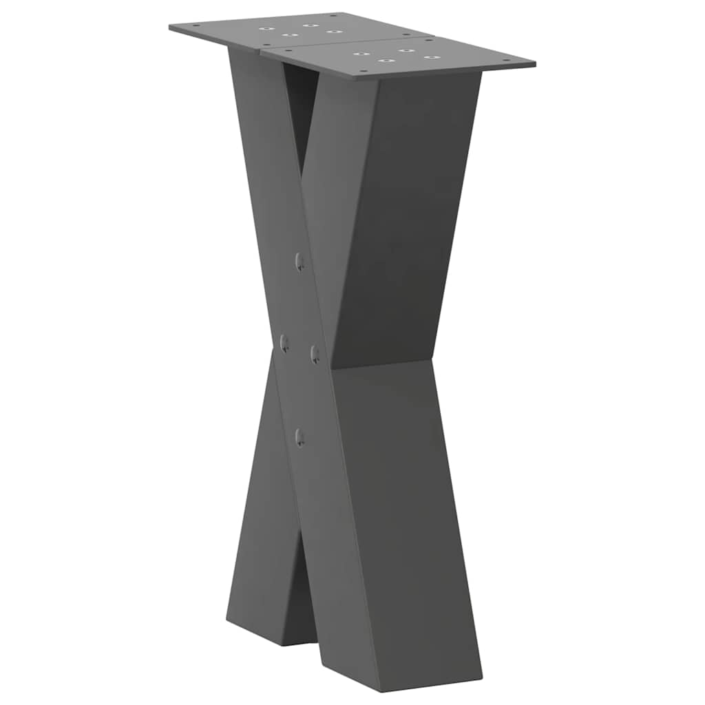 Gambe Tavolino Caffè a X 2 pz Antracite 28x(42-43) cm Acciaio - homemem39