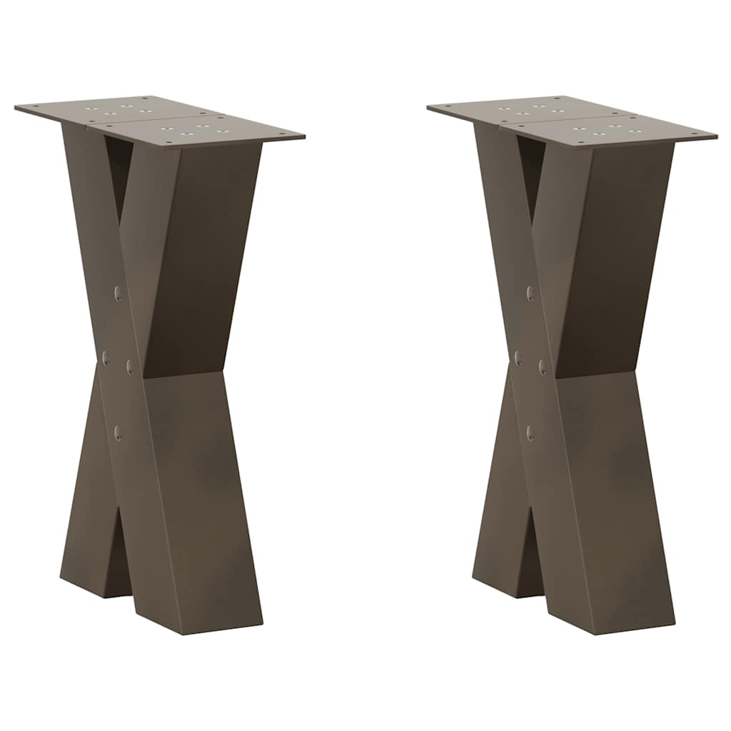 Gambe Tavolino Caffè a X 2 pz Naturale 38x(42-43) cm Acciaio - homemem39