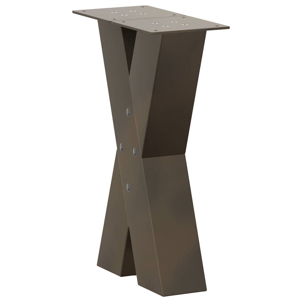 Gambe Tavolino Caffè a X 2 pz Naturale 38x(42-43) cm Acciaio - homemem39