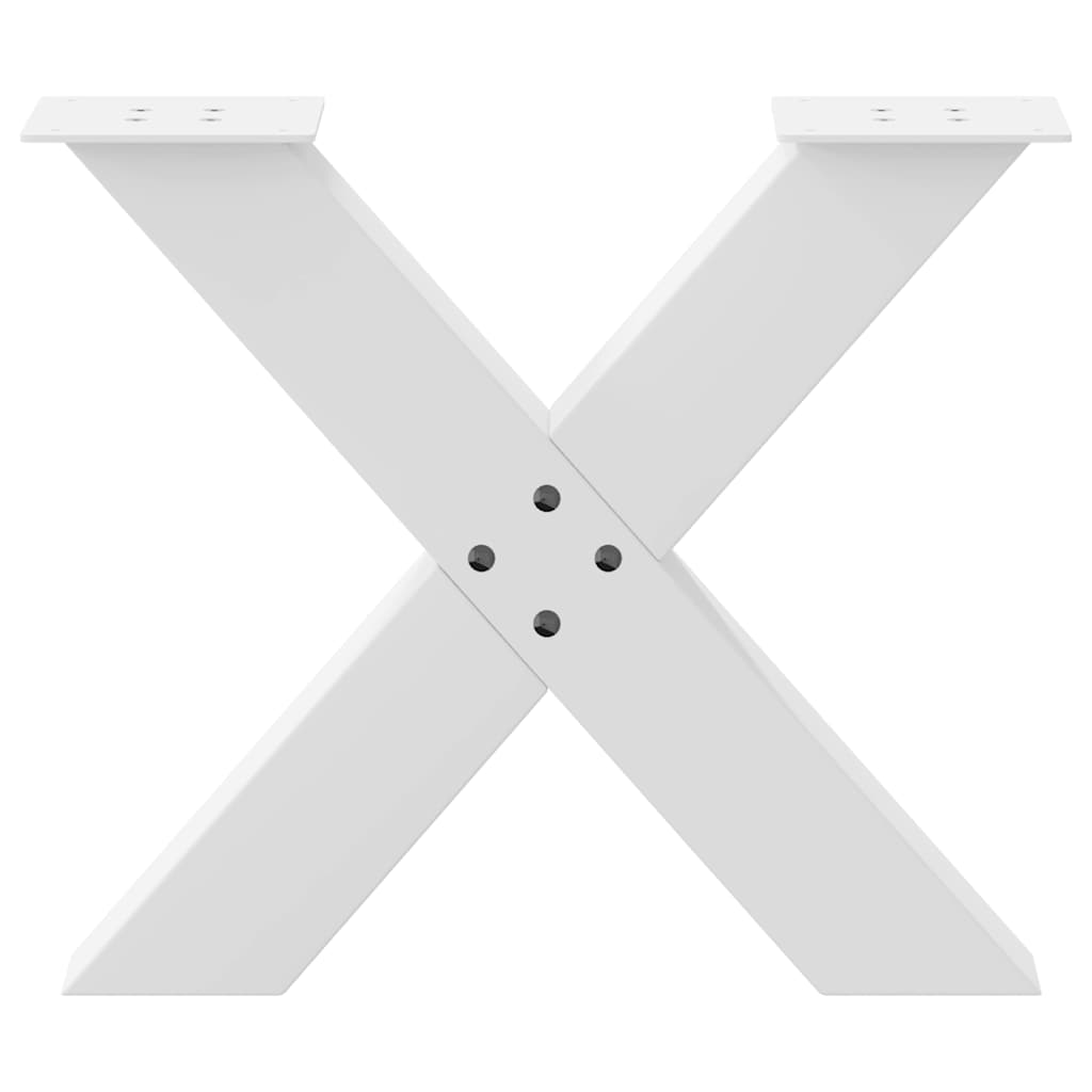 Gambe Tavolino Caffè a X 2 pz Bianco 50x(42-43) cm Acciaio - homemem39