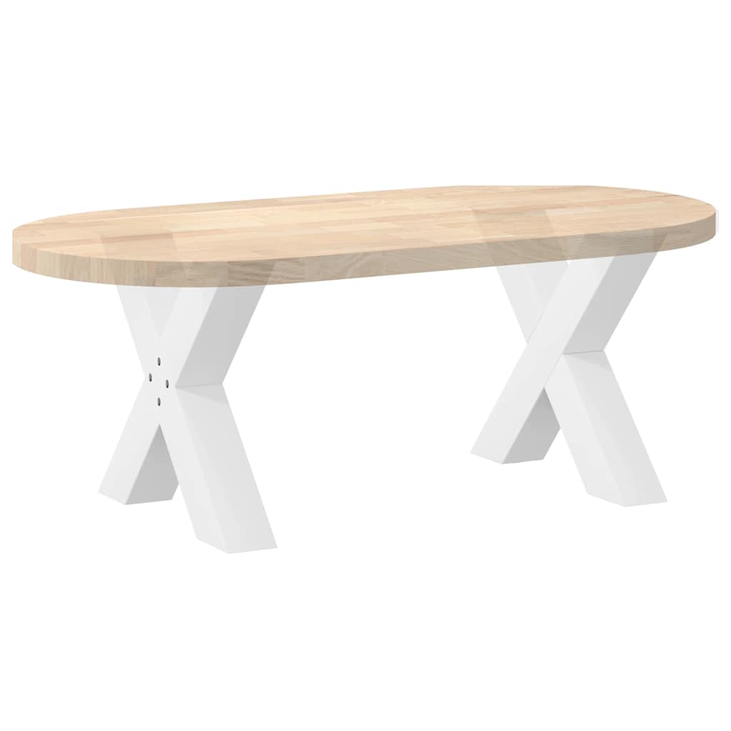 Gambe Tavolino Caffè a X 2 pz Bianco 50x(42-43) cm Acciaio - homemem39