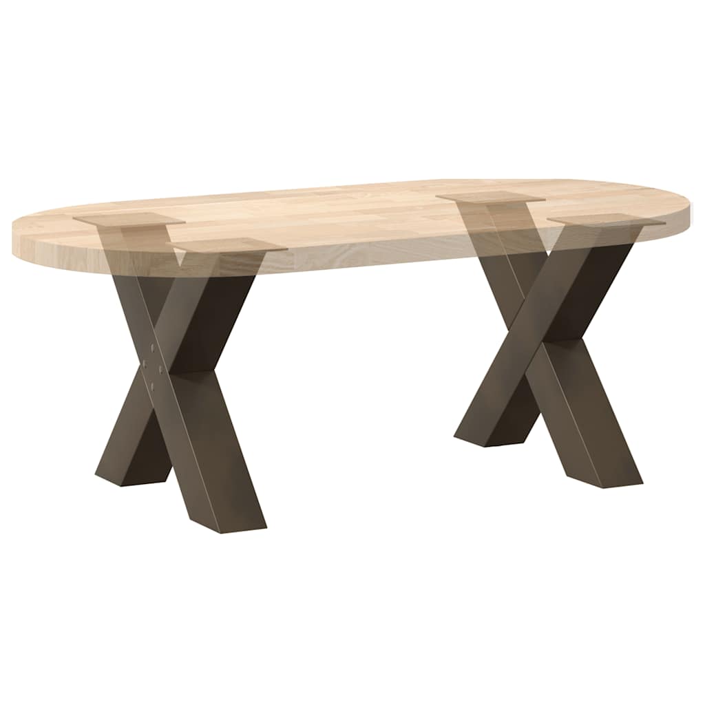 Gambe Tavolino Caffè a X 2 pz Naturale 50x(42-43) cm Acciaio - homemem39