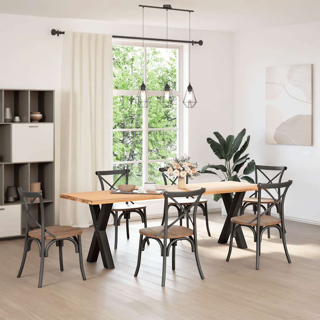 Gambe Tavolo Pranzo a Forma X 2 pz Nero 60x(72-73) cm Acciaio - homemem39