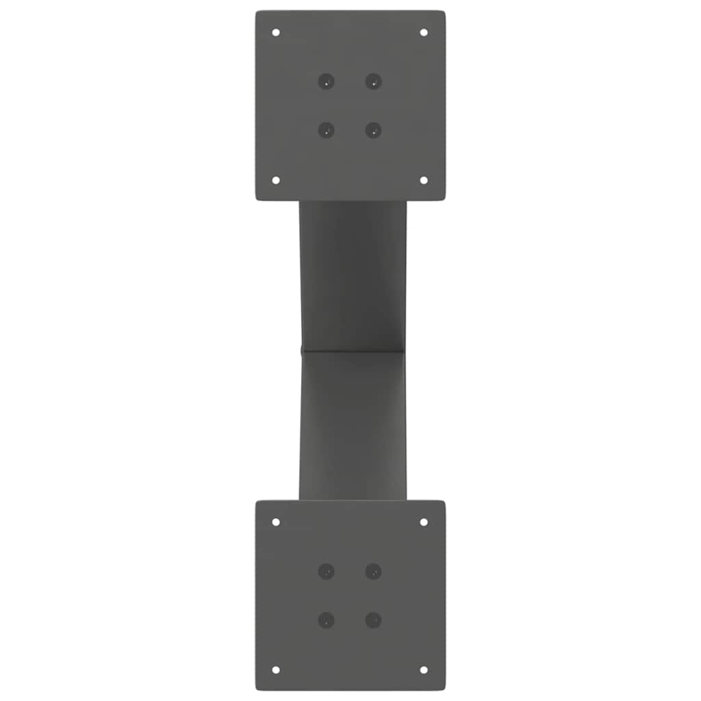 Gambe Tavolo Pranzo a X 2 pz Antracite 60x(72-73) cm Acciaio - homemem39
