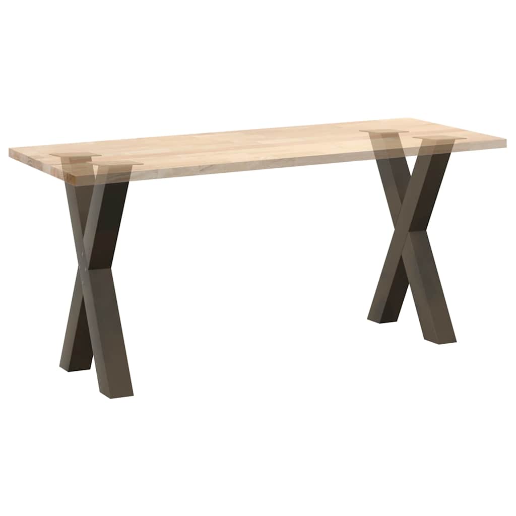 Gambe Tavolo Pranzo a X 2 pz Naturale 60x(72-73) cm Acciaio - homemem39