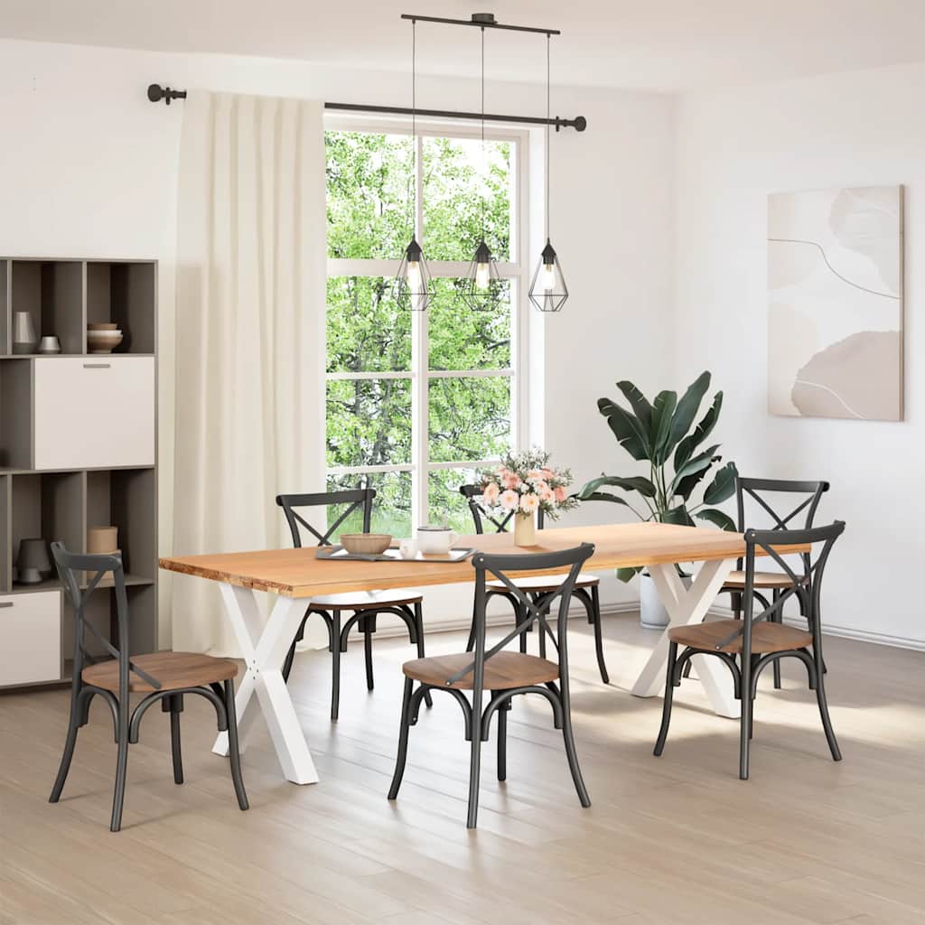Gambe Tavolo Pranzo a Forma X 2 pz Bianco 70x(72-73) cm Acciaio