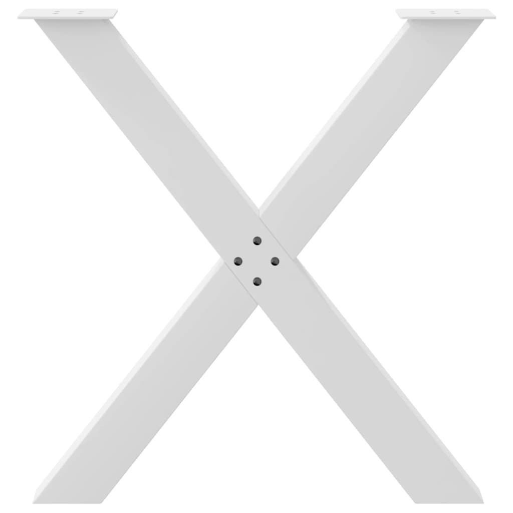 Gambe Tavolo Pranzo a Forma X 2 pz Bianco 70x(72-73) cm Acciaio