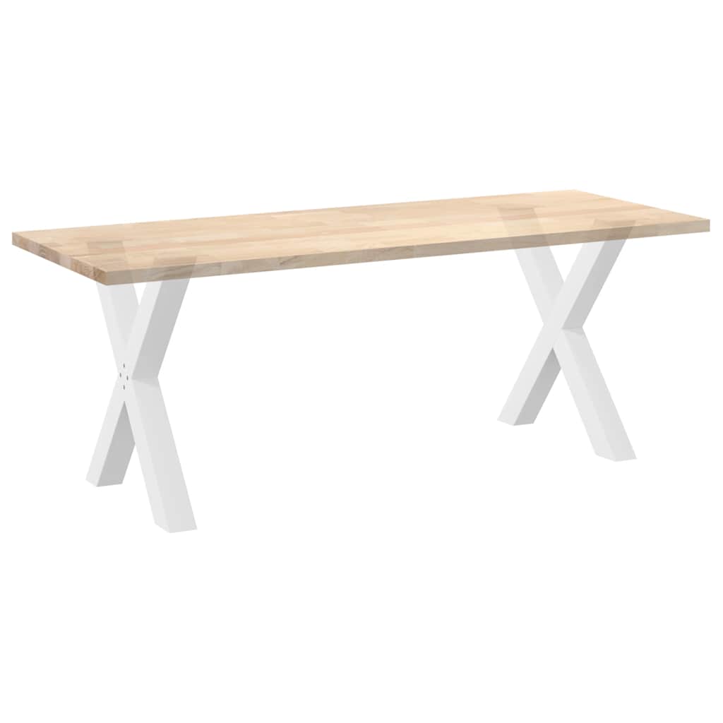 Gambe Tavolo Pranzo a Forma X 2 pz Bianco 70x(72-73) cm Acciaio