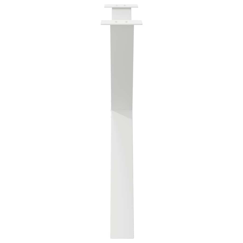 Gambe Tavolo Pranzo Forma X 2pz Bianco 90x(72-73)cm Acciaio