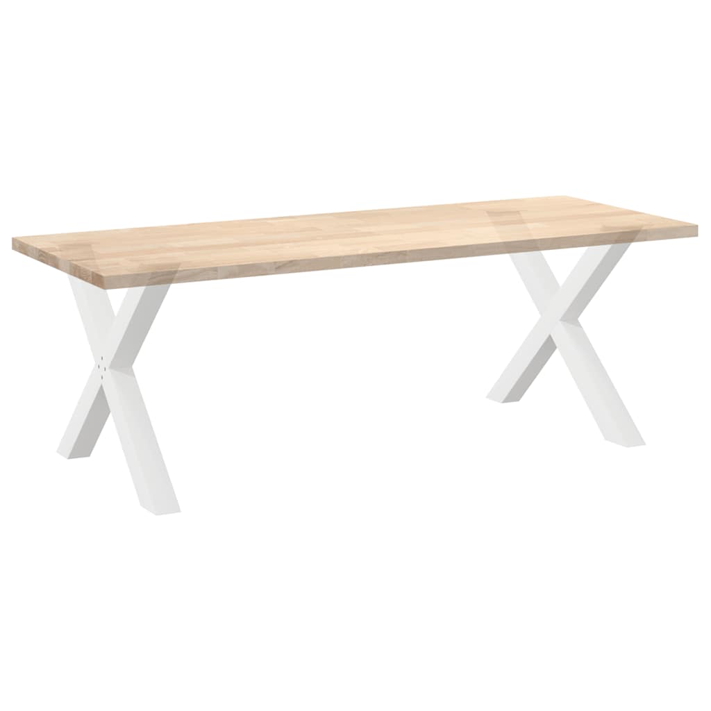 Gambe Tavolo Pranzo Forma X 2pz Bianco 90x(72-73)cm Acciaio