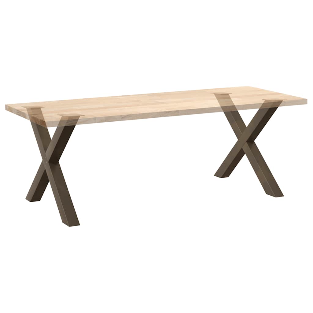 Gambe Tavolo Pranzo a X 2 pz Naturale 90x(72-73) cm Acciaio - homemem39
