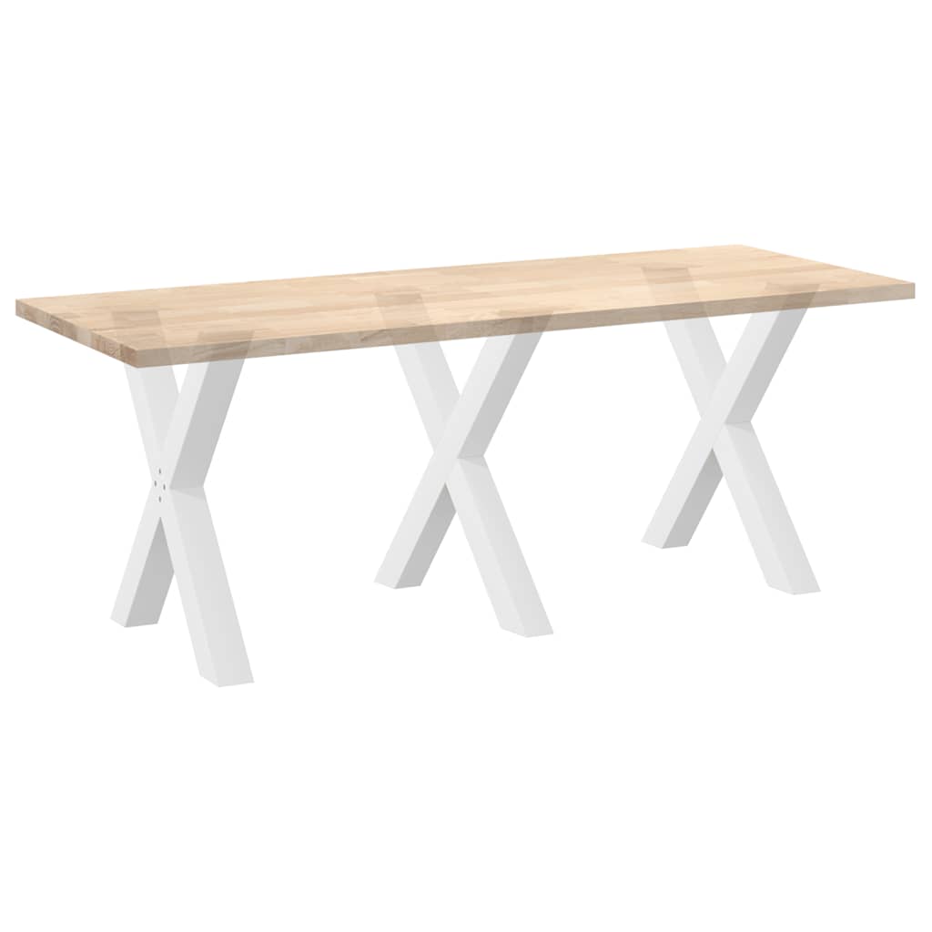 Gambe Tavolo Pranzo a X 3 pz Bianco 70x(72-73) cm Acciaio - homemem39